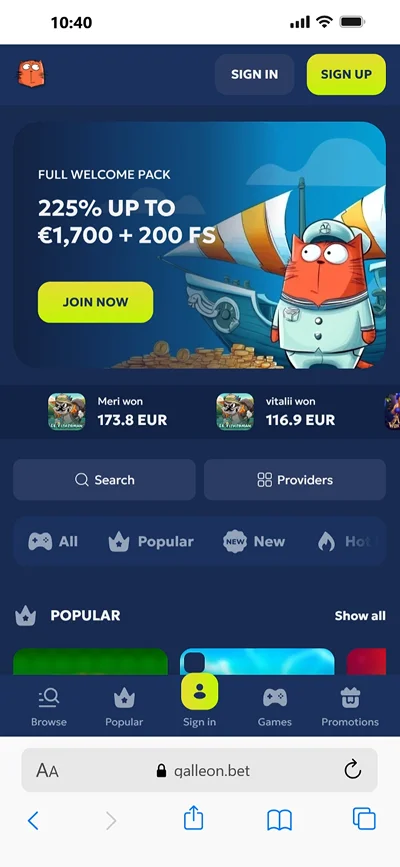 Galleon.bet app